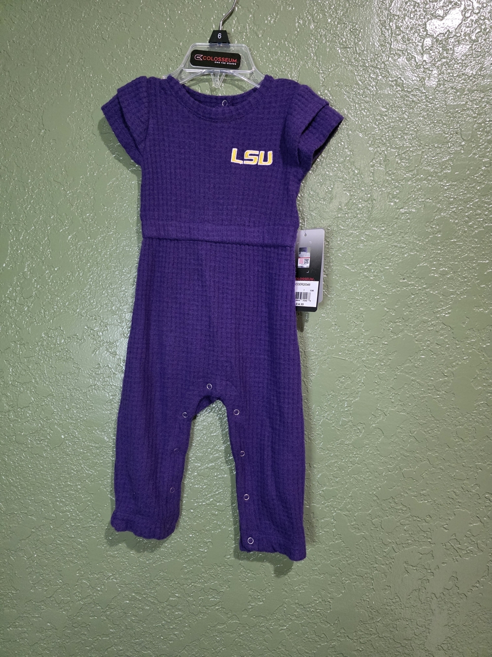 Colosseum LSU Purple Infant One-Piece Footie Size 3-6 Months LSU